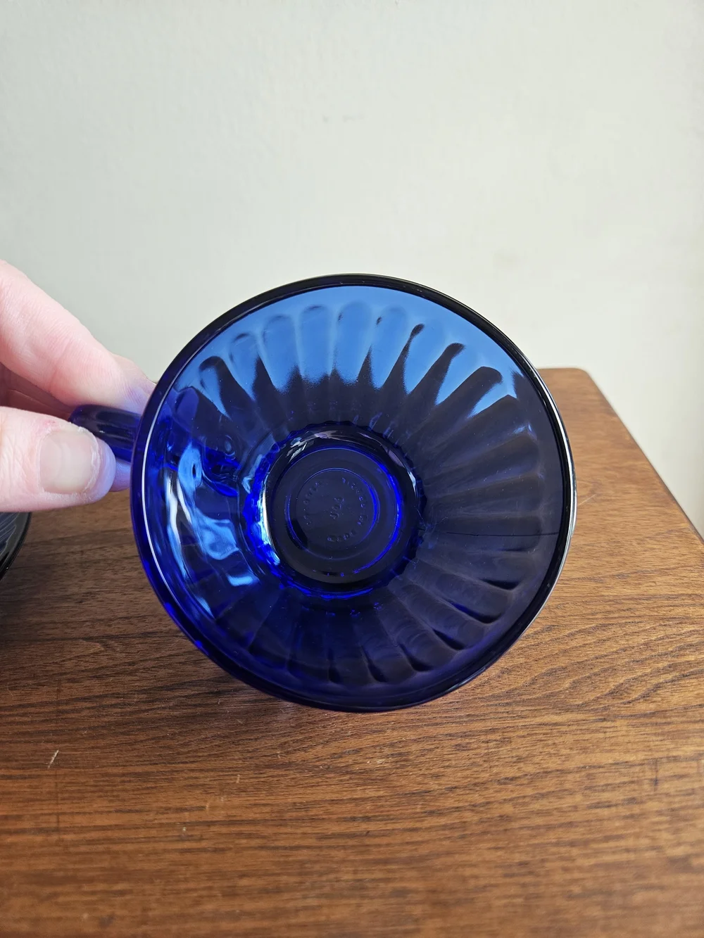 Brazil Cobalt Blue Glass Teacup and‎ Saucer